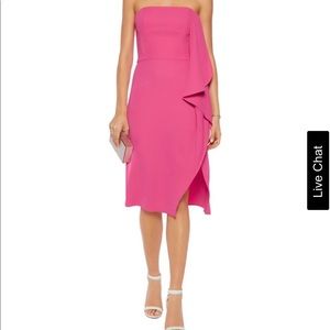 Halston Heritage Hot Pink Strapless Midi dress